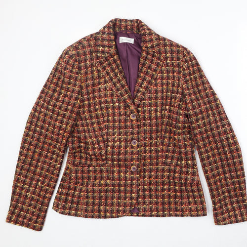 Neinhause Womens Multicoloured Check Acrylic Jacket Blazer Size 12