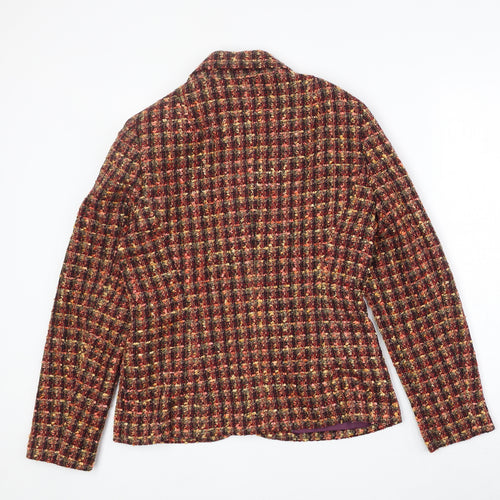 Neinhause Womens Multicoloured Check Acrylic Jacket Blazer Size 12