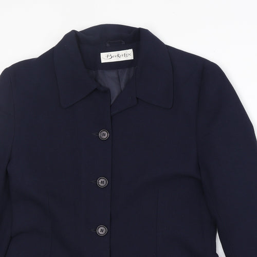 Berkertex Womens Blue Polyester Jacket Blazer Size 12