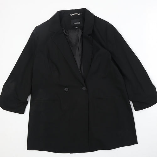 Caspsule Womens Black Polyester Jacket Suit Jacket Size 14