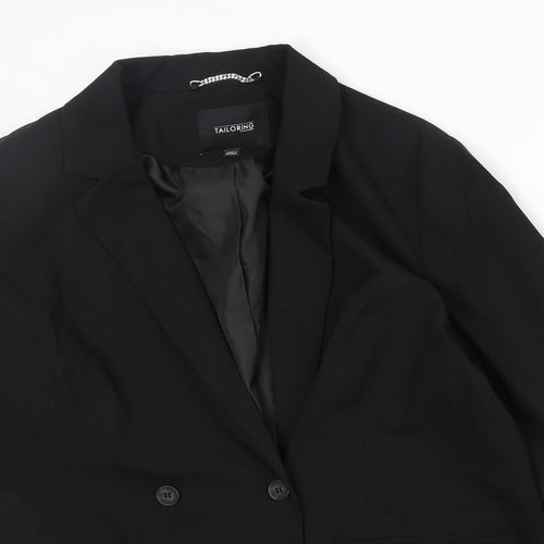 Caspsule Womens Black Polyester Jacket Suit Jacket Size 14