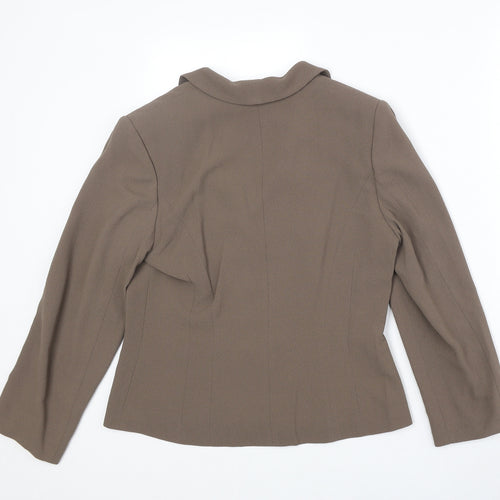 Minuet Womens Brown Polyester Jacket Blazer Size 10