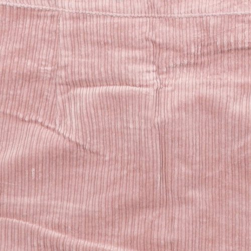 Bershka Womens Pink Cotton Mini Skirt Size S Button