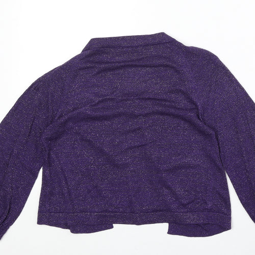 Butterfly Girls Purple Round Neck Viscose Cardigan Jumper Size 15 Years Button