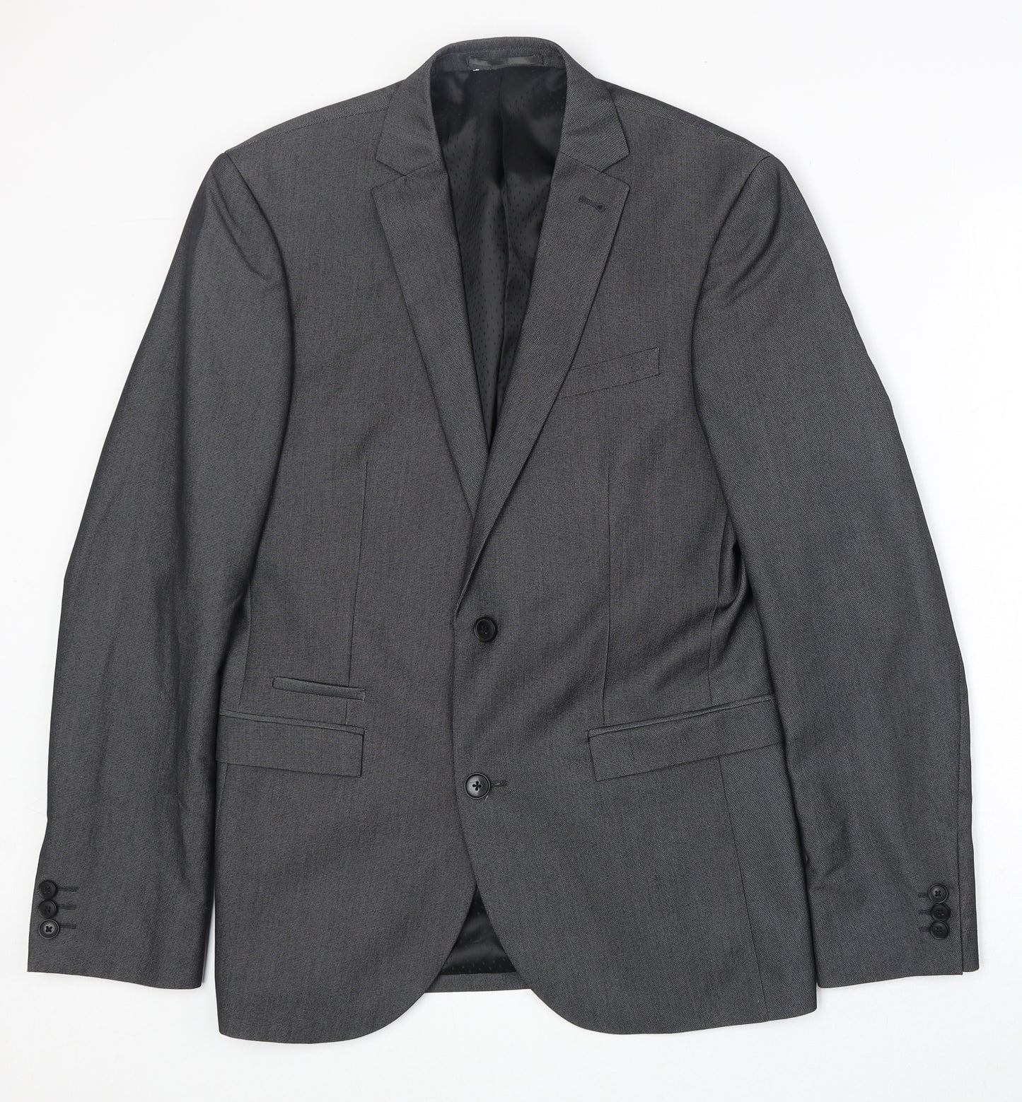 NEXT Mens Grey Polyester Jacket Suit Jacket Size 38 Regular