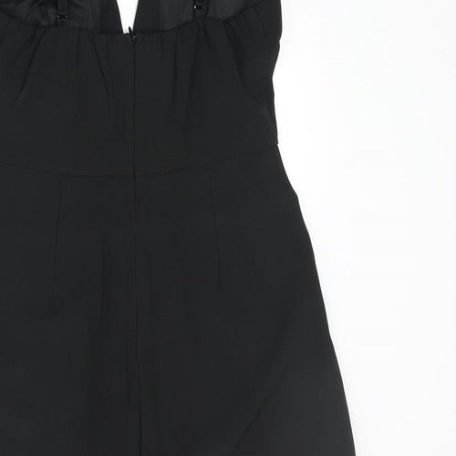 Vera & Lucy Womens Black Polyester Playsuit One-Piece Size M Zip