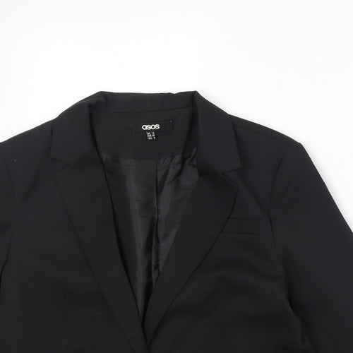 ASOS Womens Black Polyester Jacket Blazer Size 12
