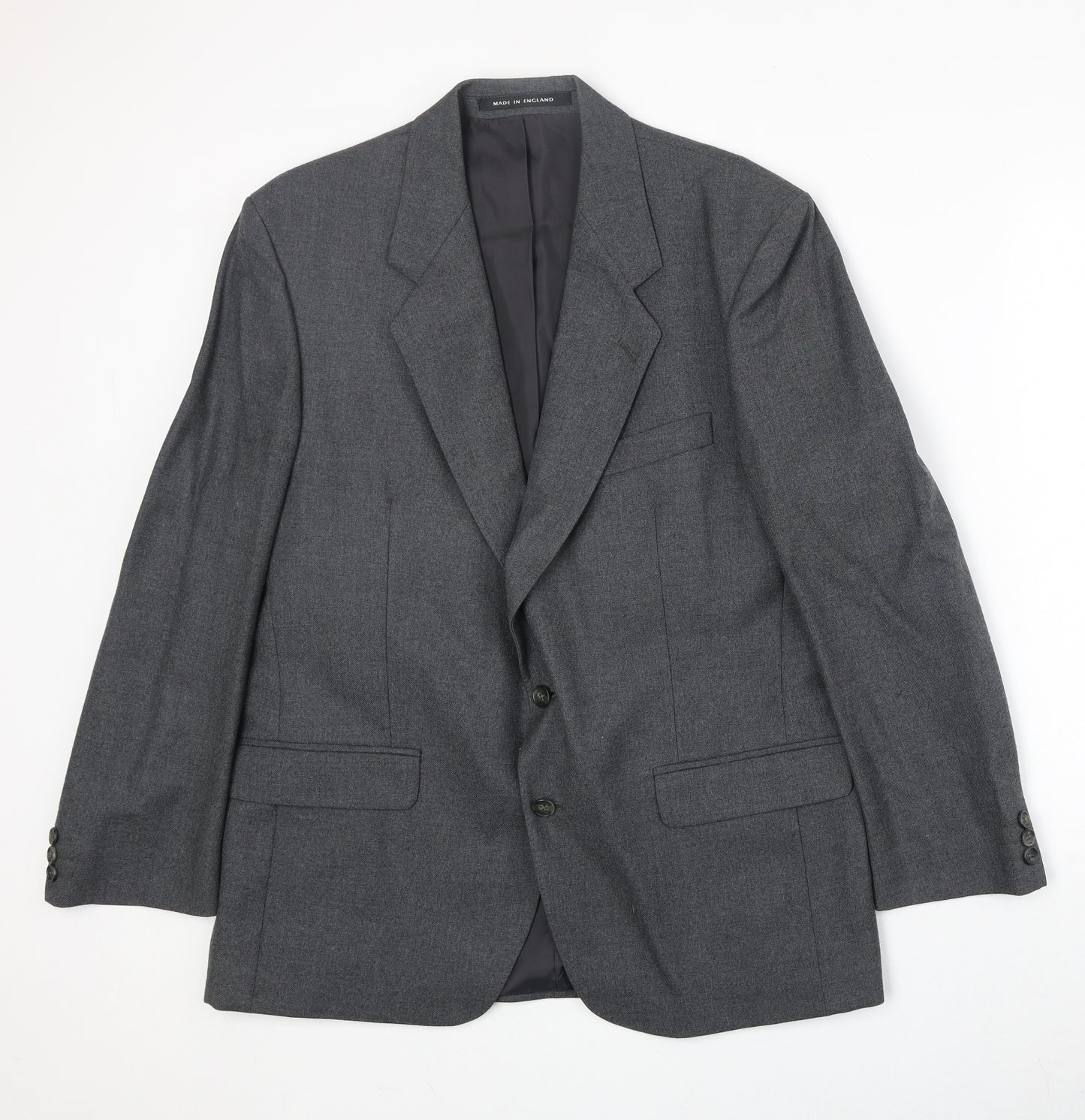 The Label Mens Grey Wool Jacket Suit Jacket Size 42 Regular