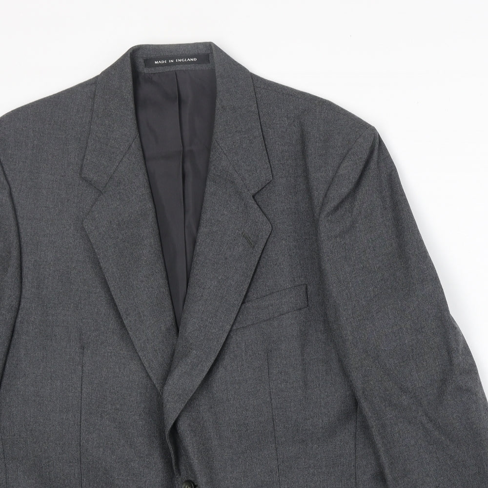 The Label Mens Grey Wool Jacket Suit Jacket Size 42 Regular