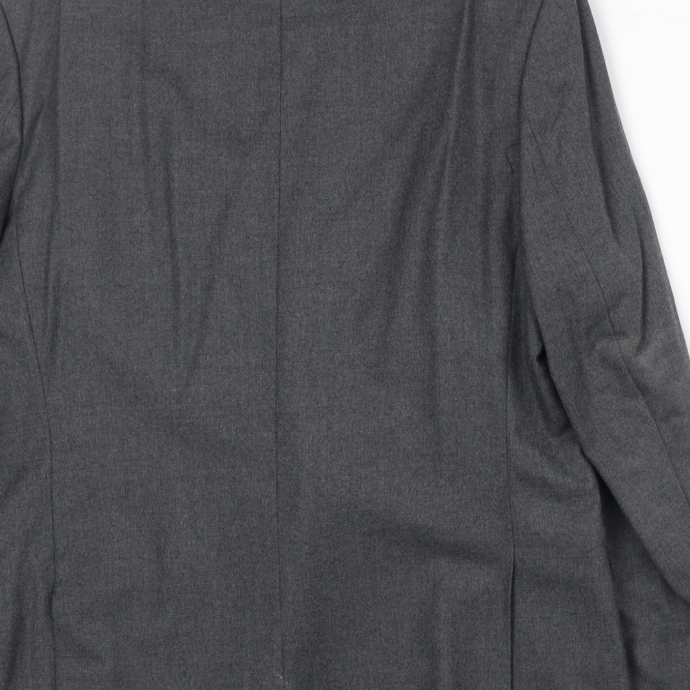 The Label Mens Grey Wool Jacket Suit Jacket Size 42 Regular