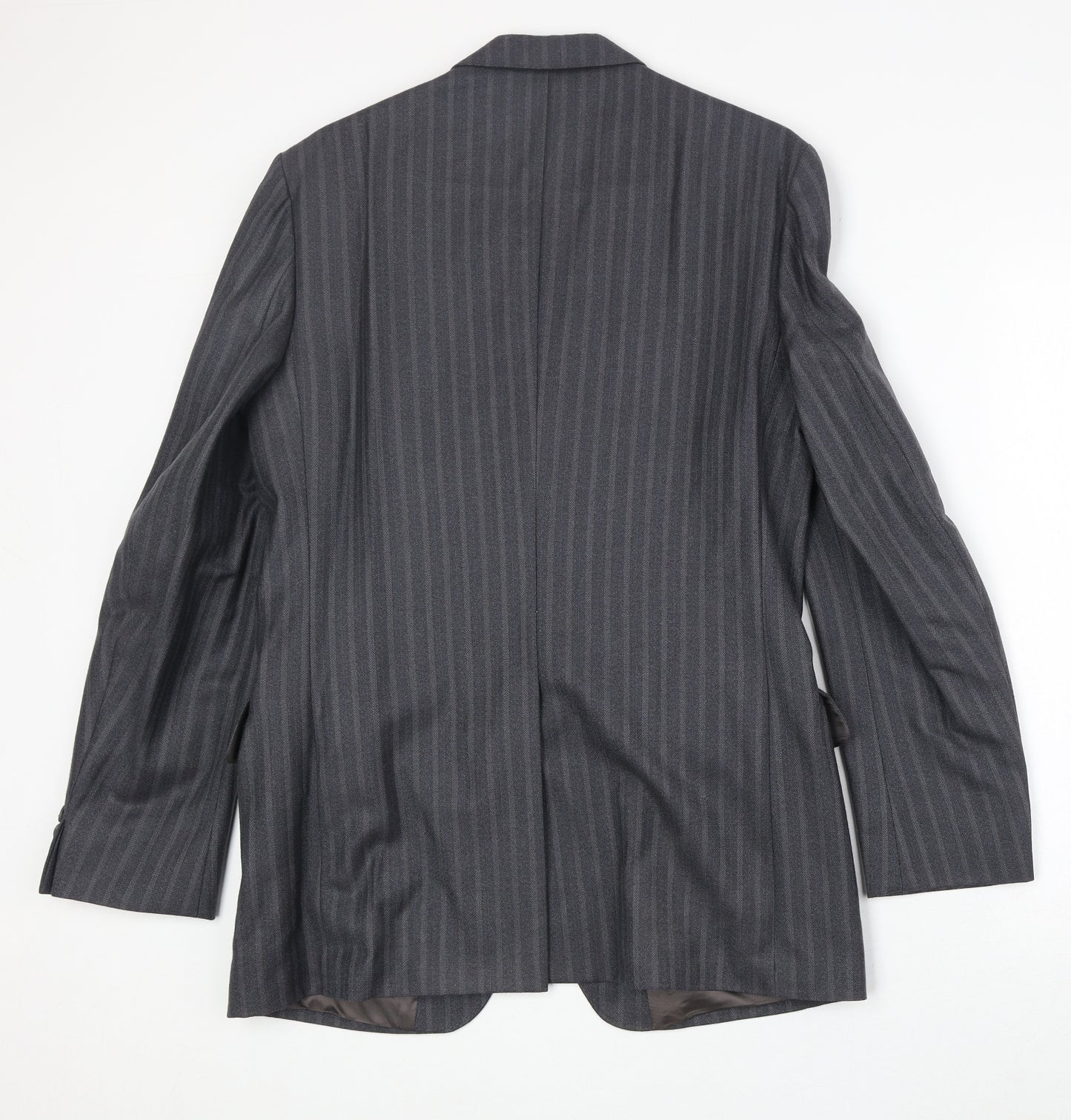 Dunn & Co Mens Grey Striped Wool Jacket Suit Jacket Size 38 Regular