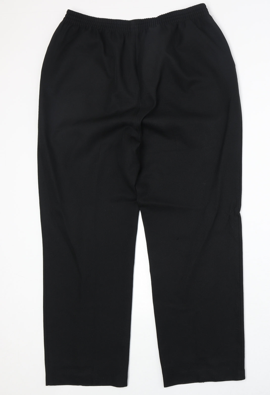 Marks and Spencer Womens Black Polyester Trousers Size 16 Regular