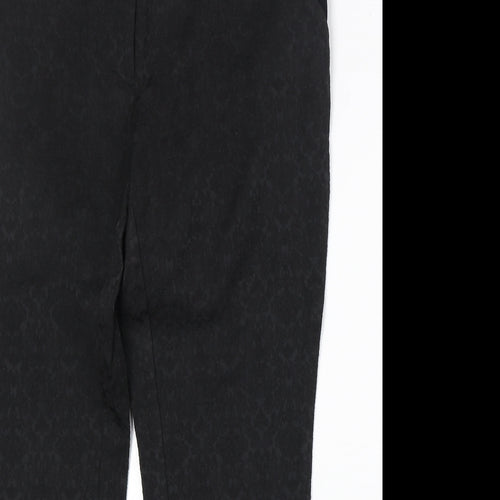 mamas & papas Womens Black Cotton Chino Trousers Size 12 Regular Zip