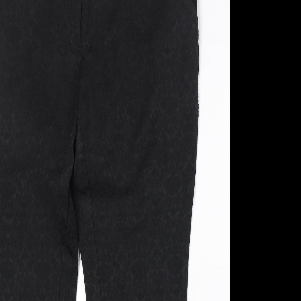 mamas & papas Womens Black Cotton Chino Trousers Size 12 Regular Zip