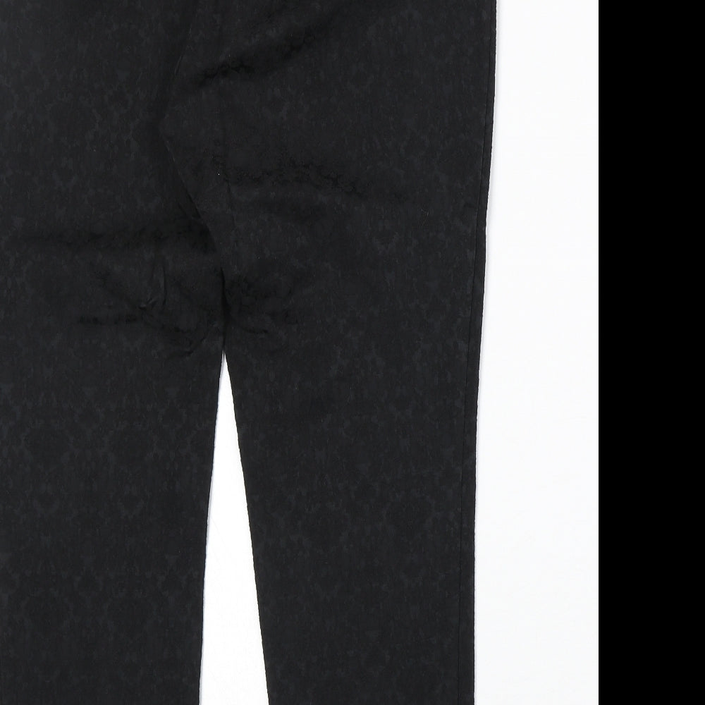 mamas & papas Womens Black Cotton Chino Trousers Size 12 Regular Zip