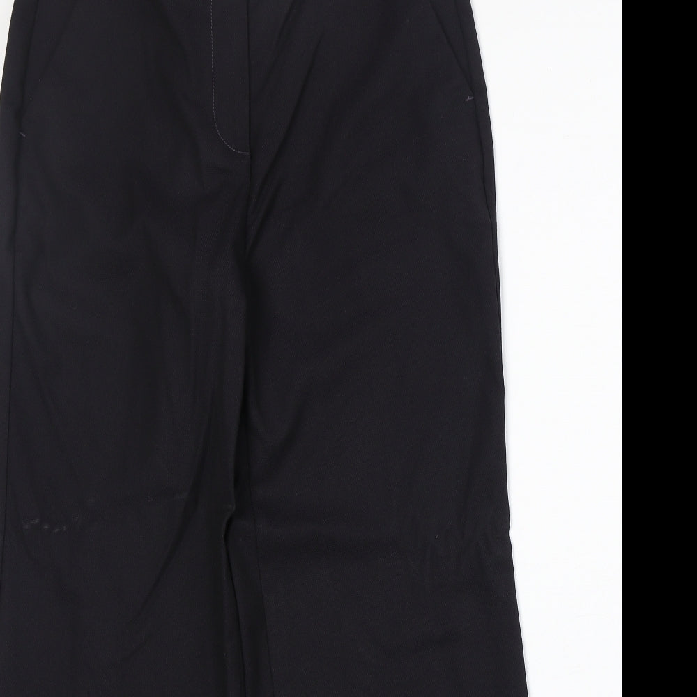 Marks and Spencer Womens Black Polyester Dress Pants Trousers Size 10 Regular Zip - Contrast Stitching