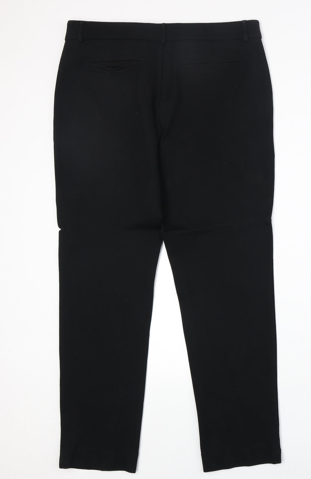 Cleo Womens Black Viscose Chino Trousers Size 12 Regular Zip