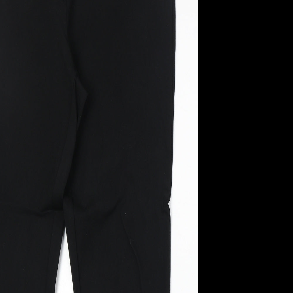 Cleo Womens Black Viscose Chino Trousers Size 12 Regular Zip