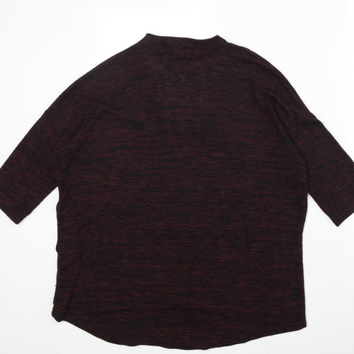 New Look Womens Purple V-Neck Polyester Pullover Jumper Size M