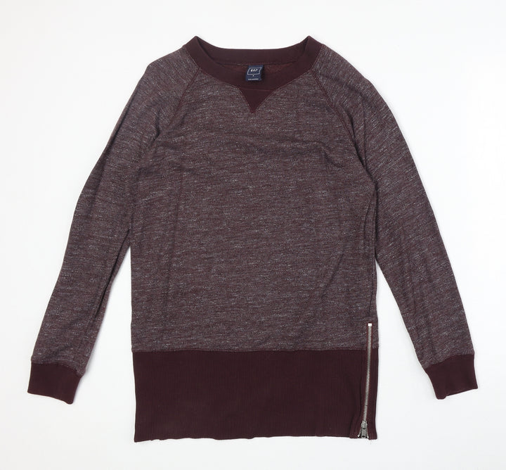 Gap Womens Red Round Neck Cotton Pullover Jumper Size M