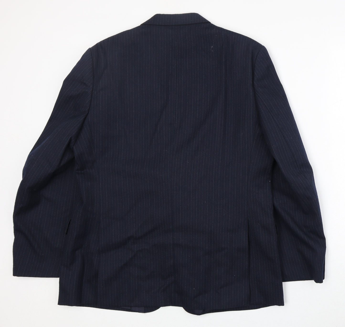 BHS Mens Blue Striped Wool Jacket Suit Jacket Size 42 Regular