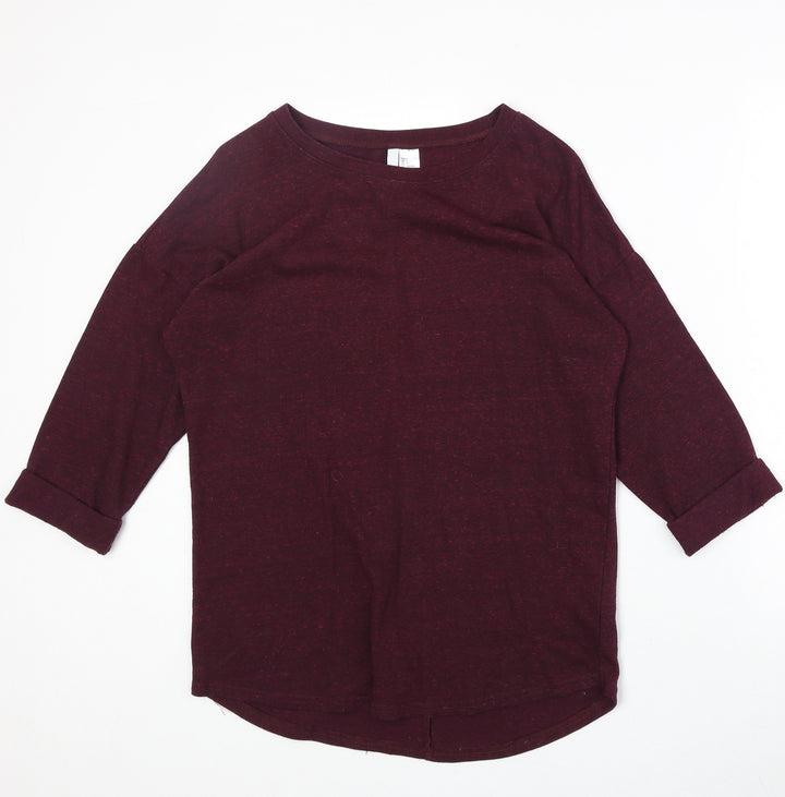 H&M Womens Red Cotton Pullover Sweatshirt Size S Pullover