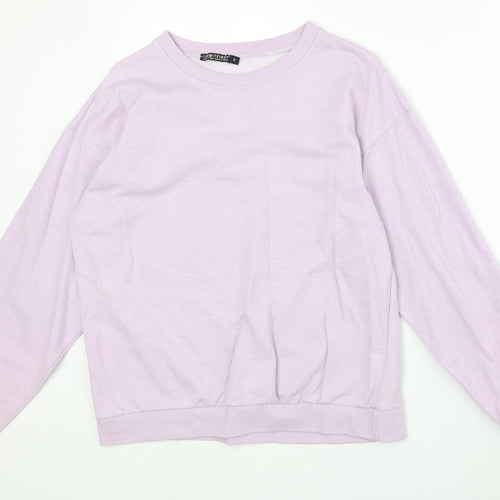 I SAW IT FIRST Womens Purple Cotton Pullover Sweatshirt Size S Pullover