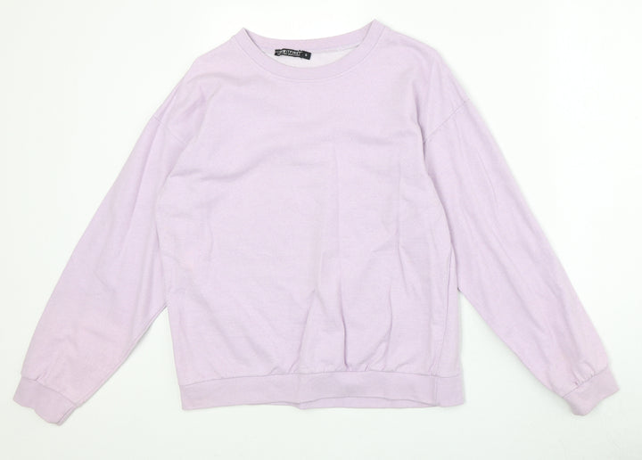 I SAW IT FIRST Womens Purple Cotton Pullover Sweatshirt Size S Pullover