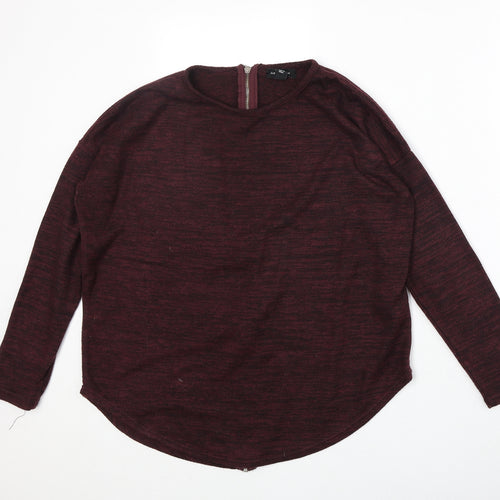 New Look Womens Red Round Neck Polyester Pullover Jumper Size M