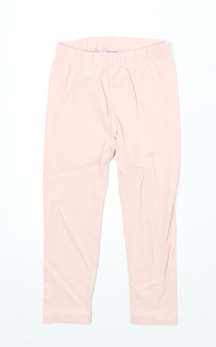 Gap Girls Pink Cotton Jogger Trousers Size 3 Years Regular Pullover