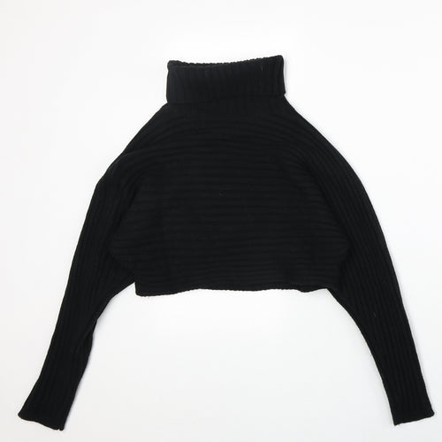 New Look Womens Black Roll Neck Acrylic Pullover Jumper Size S
