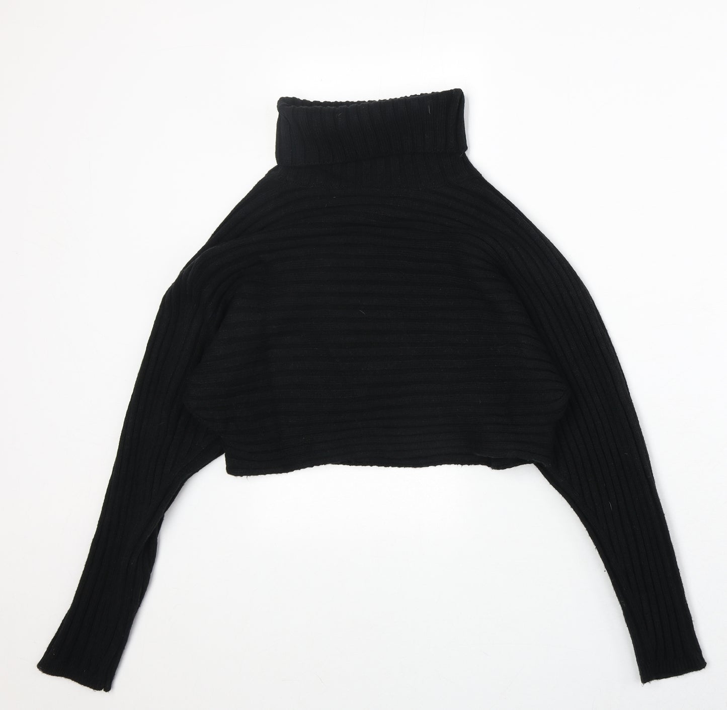 New Look Womens Black Roll Neck Acrylic Pullover Jumper Size S