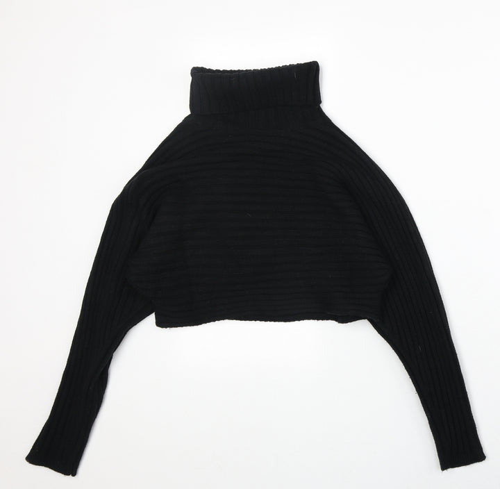 New Look Womens Black Roll Neck Acrylic Pullover Jumper Size S