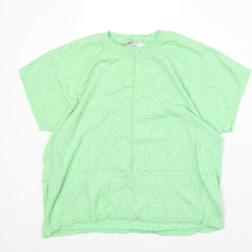 NEXT Womens Green Round Neck Nylon Pullover Jumper Size XS