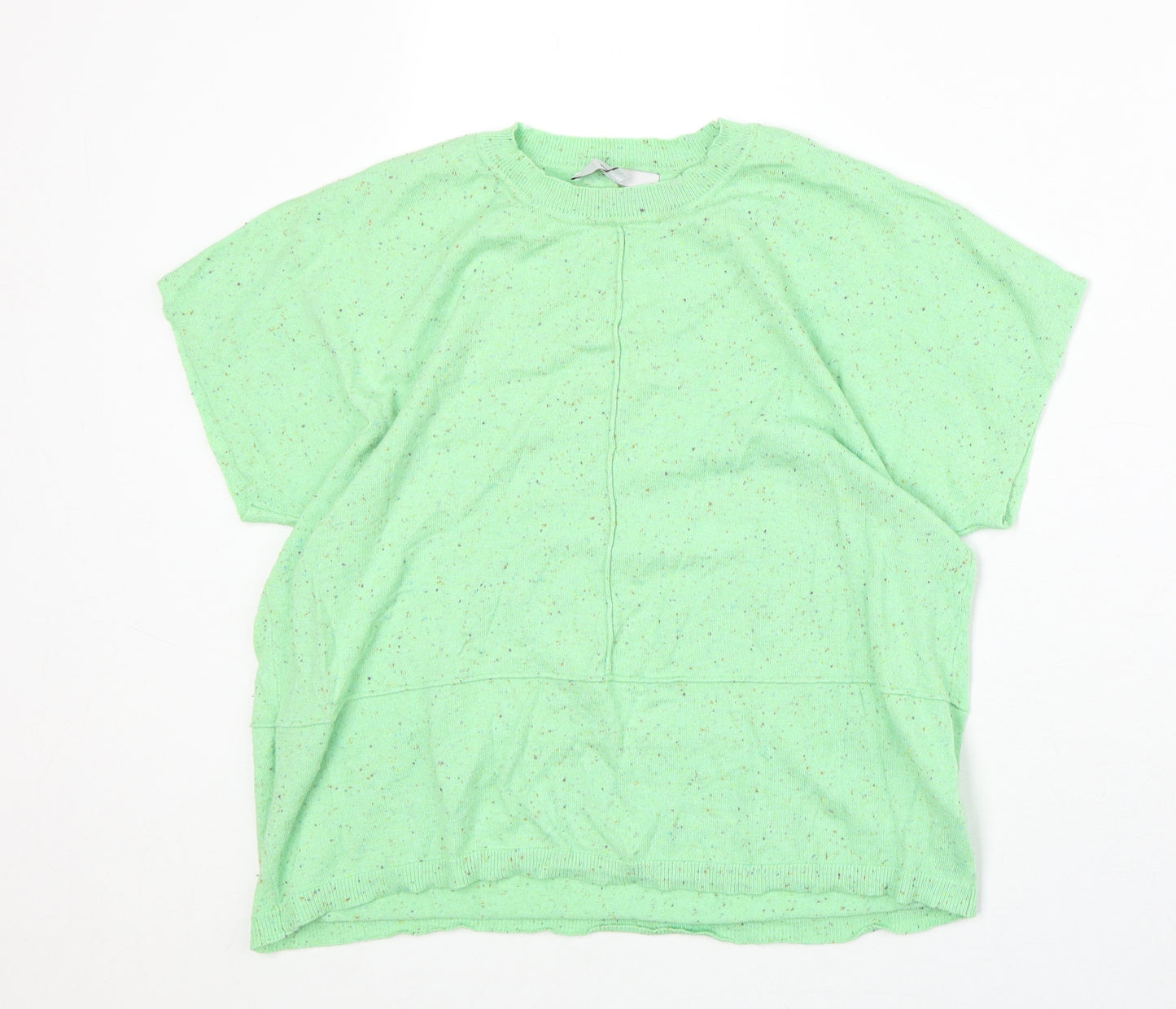 NEXT Womens Green Round Neck Nylon Pullover Jumper Size XS