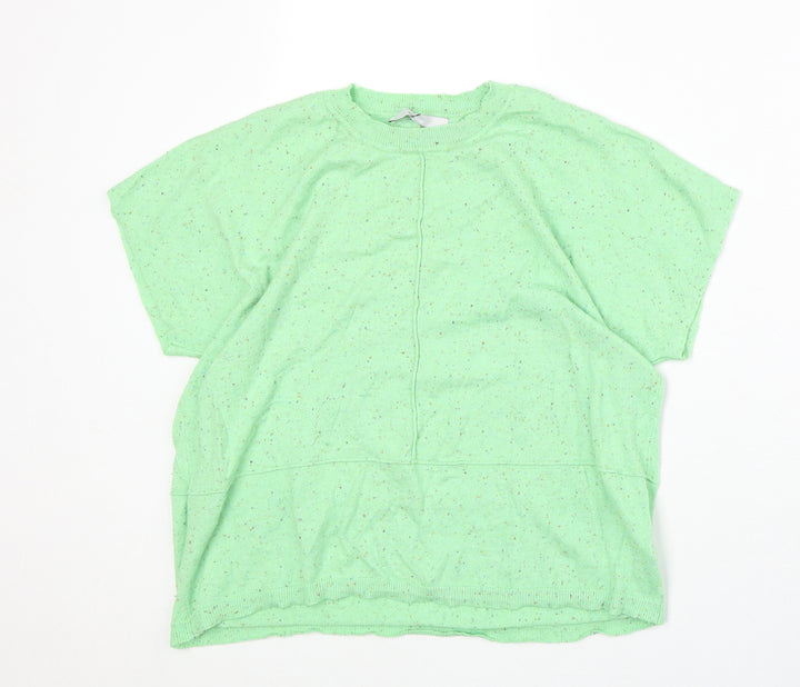 NEXT Womens Green Round Neck Nylon Pullover Jumper Size XS
