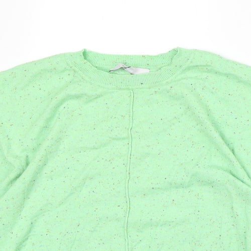 NEXT Womens Green Round Neck Nylon Pullover Jumper Size XS