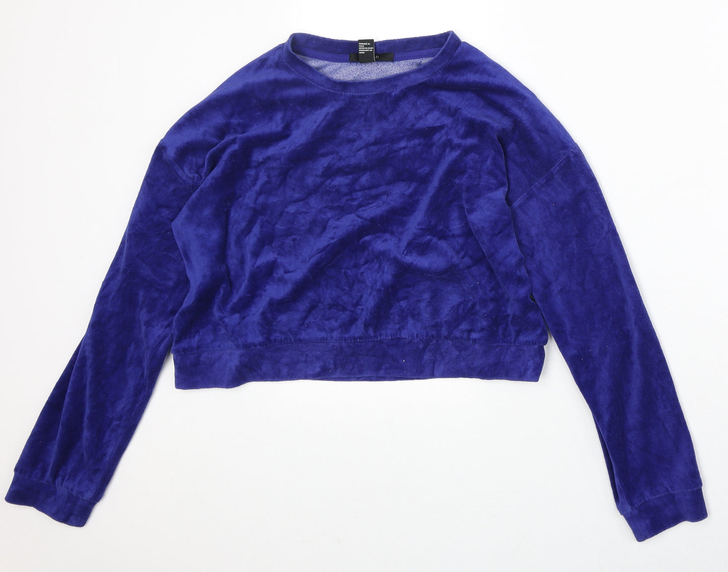 FOREVER 21 Womens Blue Polyester Pullover Sweatshirt Size S Pullover - Cropped