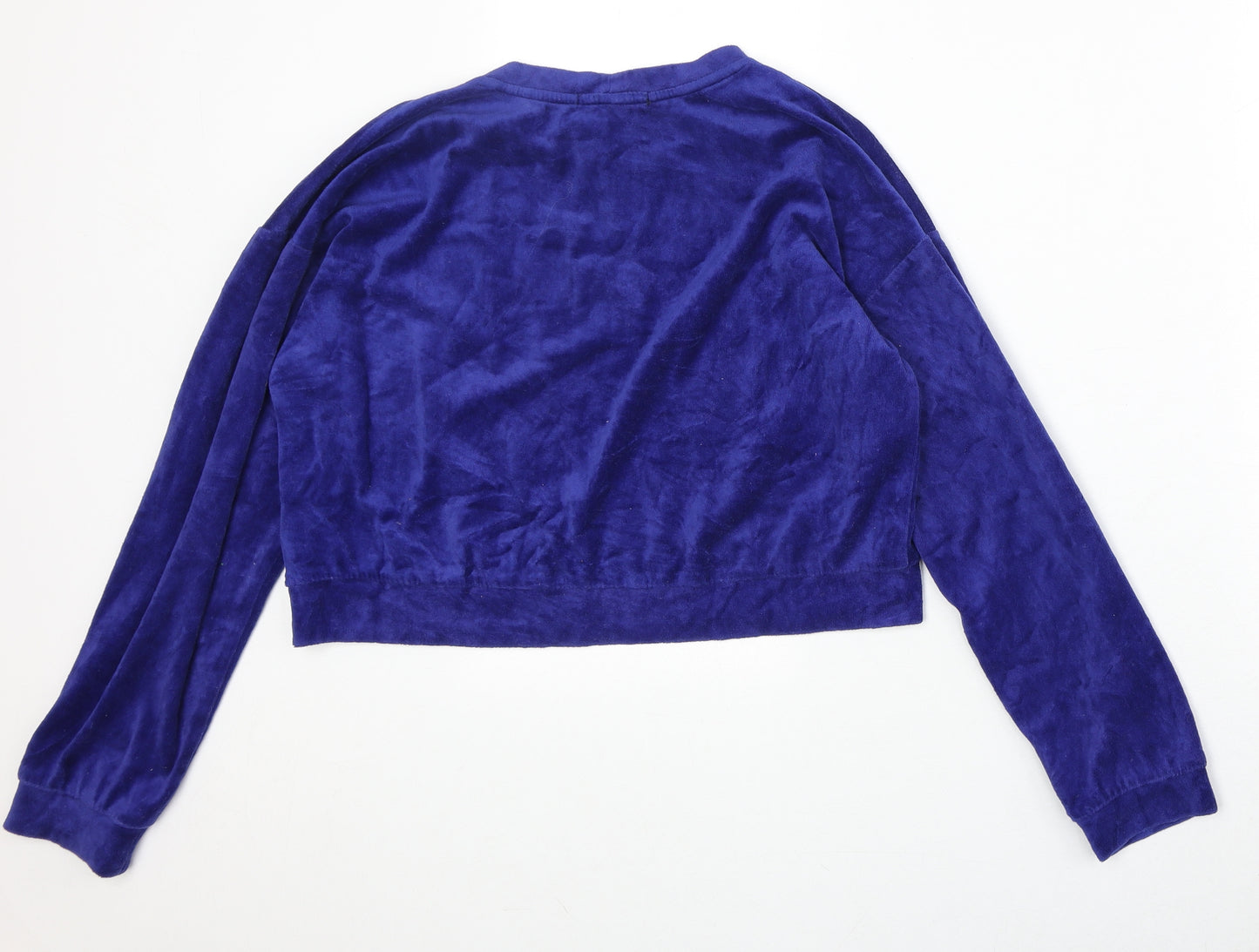 FOREVER 21 Womens Blue Polyester Pullover Sweatshirt Size S Pullover - Cropped
