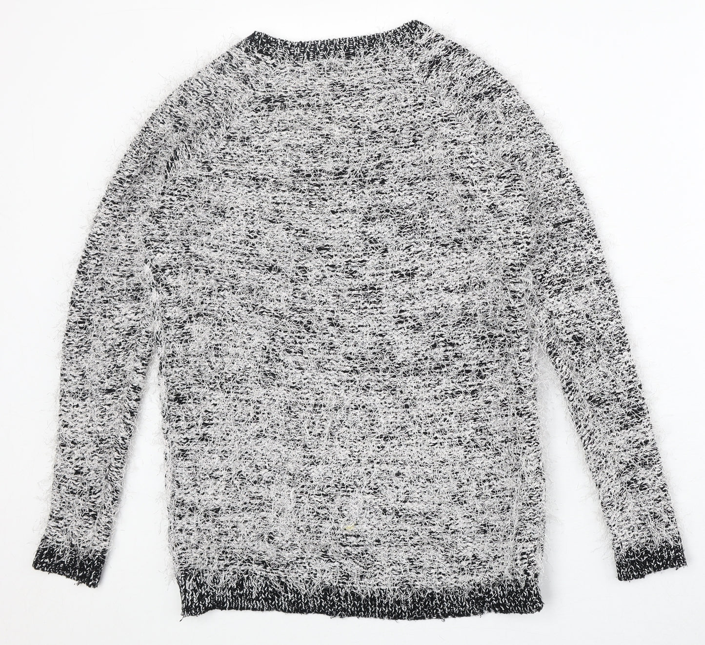 River Island Womens Ivory Round Neck Geometric Polyester Pullover Jumper Size 8