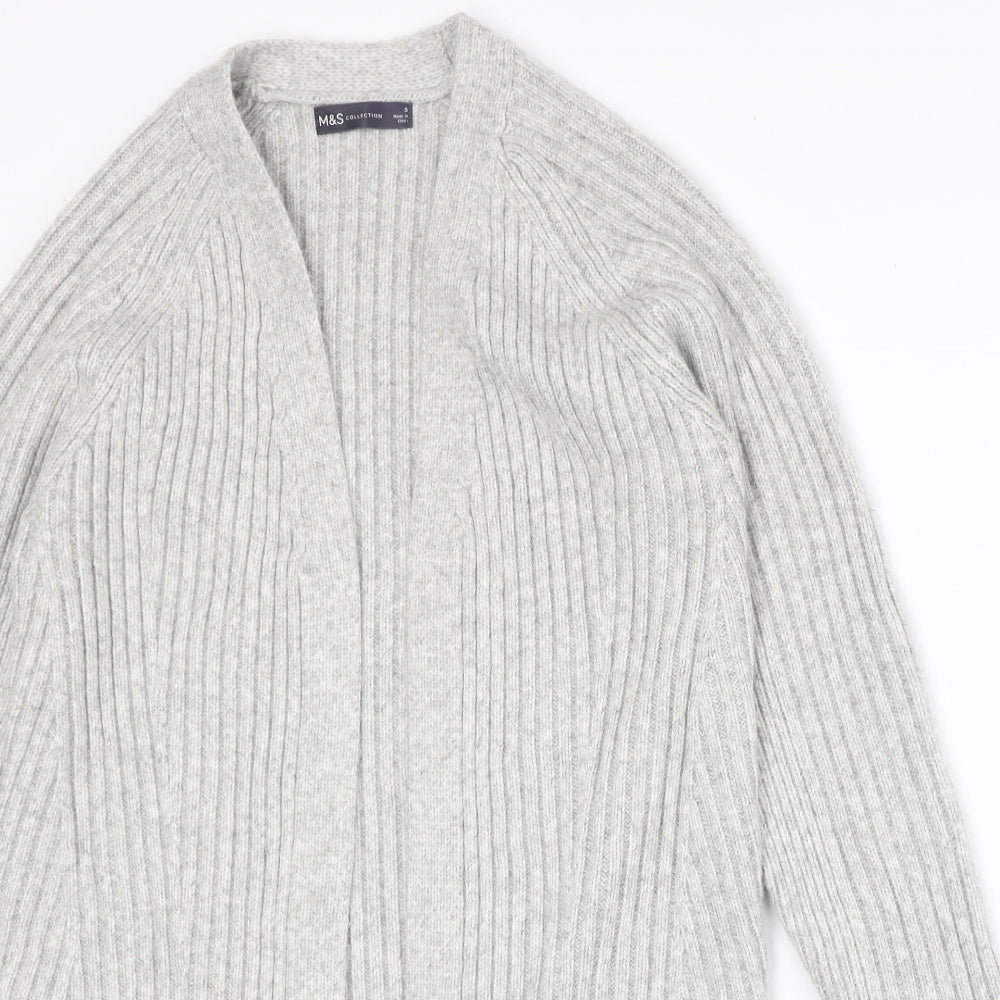 Marks and Spencer Womens Grey V-Neck Polyester Cardigan Jumper Size S