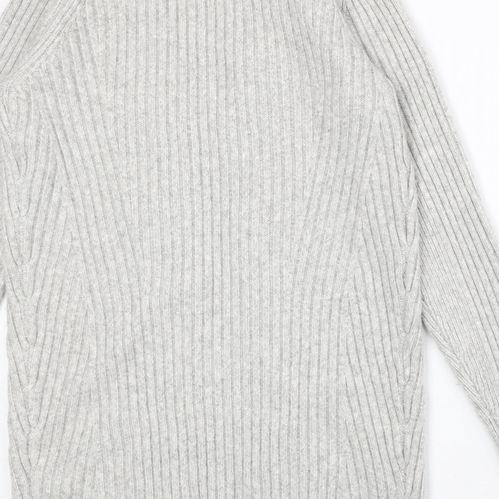 Marks and Spencer Womens Grey V-Neck Polyester Cardigan Jumper Size S