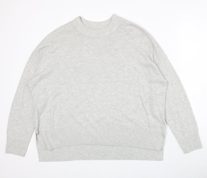 H&M Womens Grey Round Neck Acrylic Pullover Jumper Size M