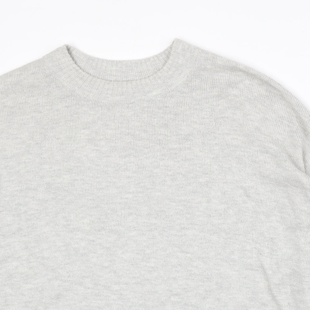 H&M Womens Grey Round Neck Acrylic Pullover Jumper Size M