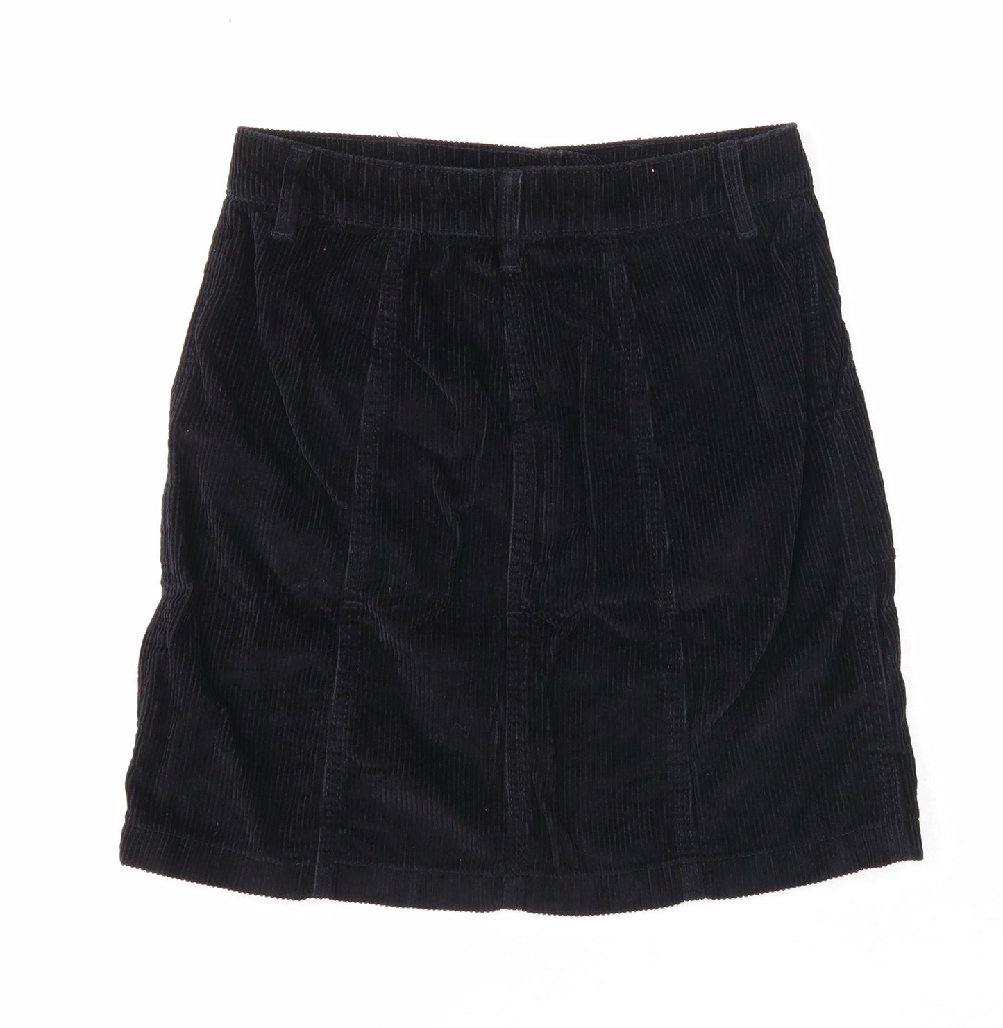 NEXT Womens Black Cotton A-Line Skirt Size 6 Zip