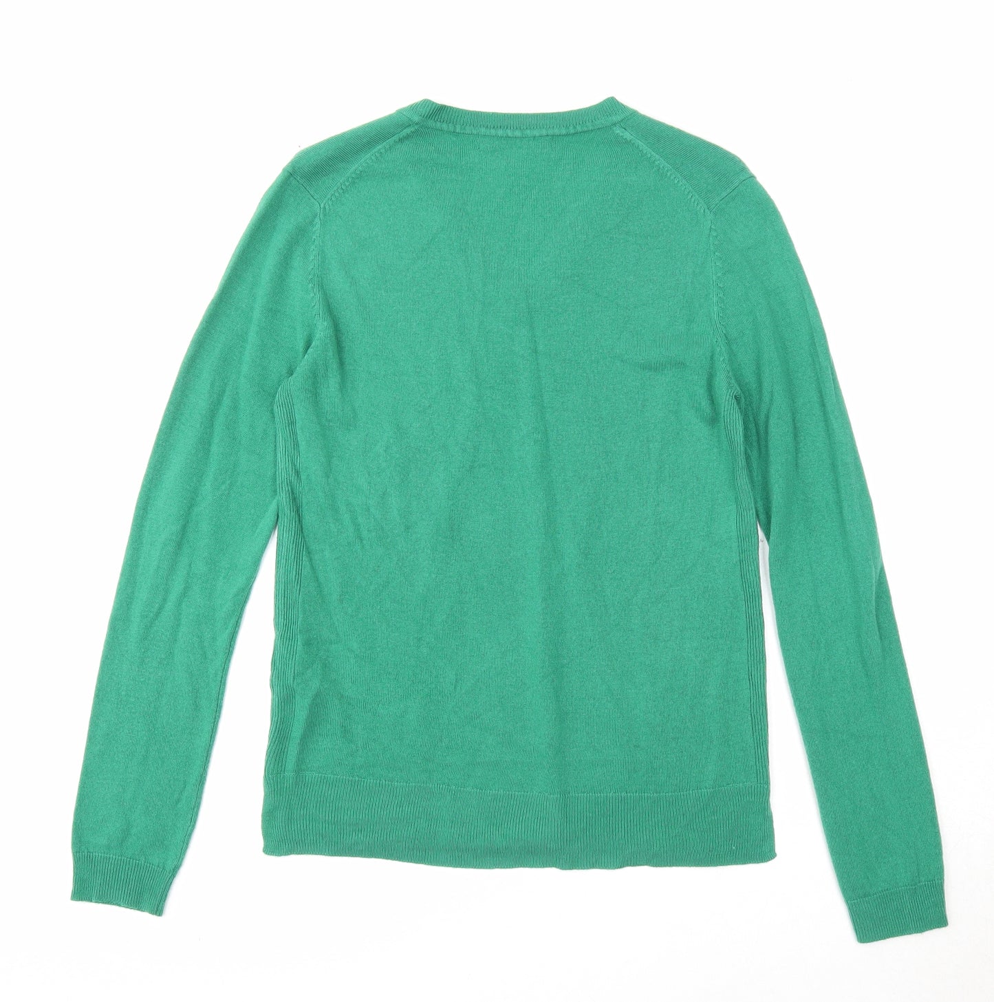 Marks and Spencer Womens Green V-Neck Acrylic Pullover Jumper Size 10