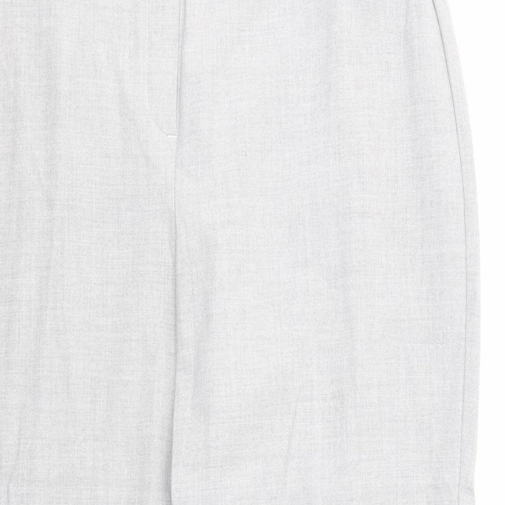 Agenda Womens Grey Polyester Dress Pants Trousers Size 16 Regular Zip
