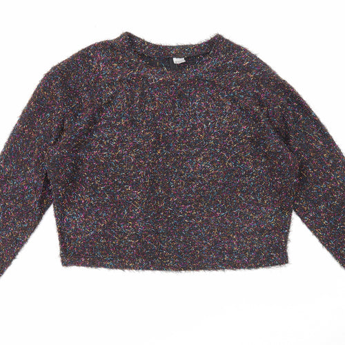 Divided by H&M Womens Black Round Neck Polyester Pullover Jumper Size M