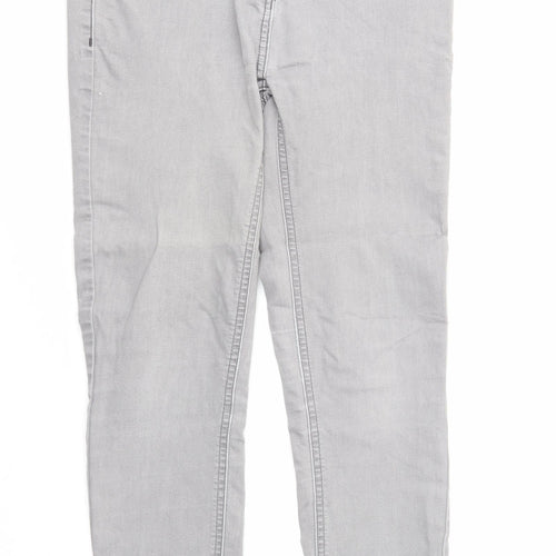 NEXT Womens Grey Cotton Skinny Jeans Size 10 Regular Zip
