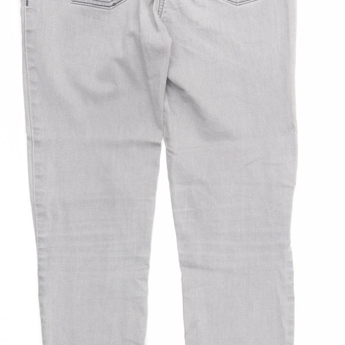 NEXT Womens Grey Cotton Skinny Jeans Size 10 Regular Zip